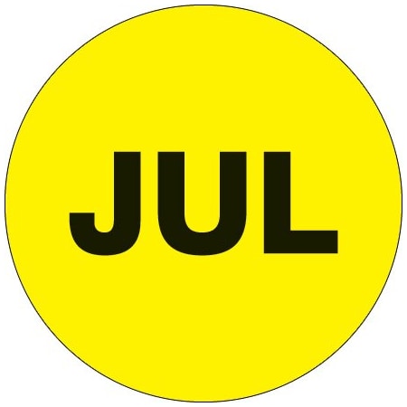 Bsc Preferred 2'' Circle - ''JUL'' Fluorescent Yellow Months of the Year Labels BUY00019823